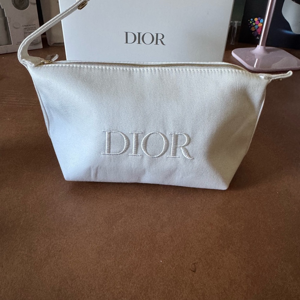 Luxurious Dior white cosmetics bag